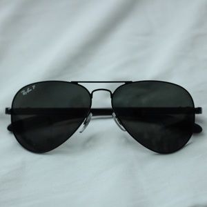 POLARIZED Black Rayban Aviator